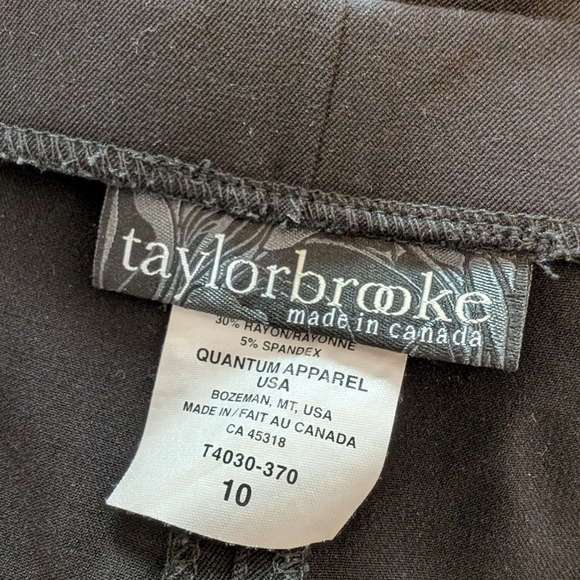 TROUSERS Black Tall Side Zip Taylor Brooke Ultimate Signature Dress Pants 10x33 - Picture 7 of 10